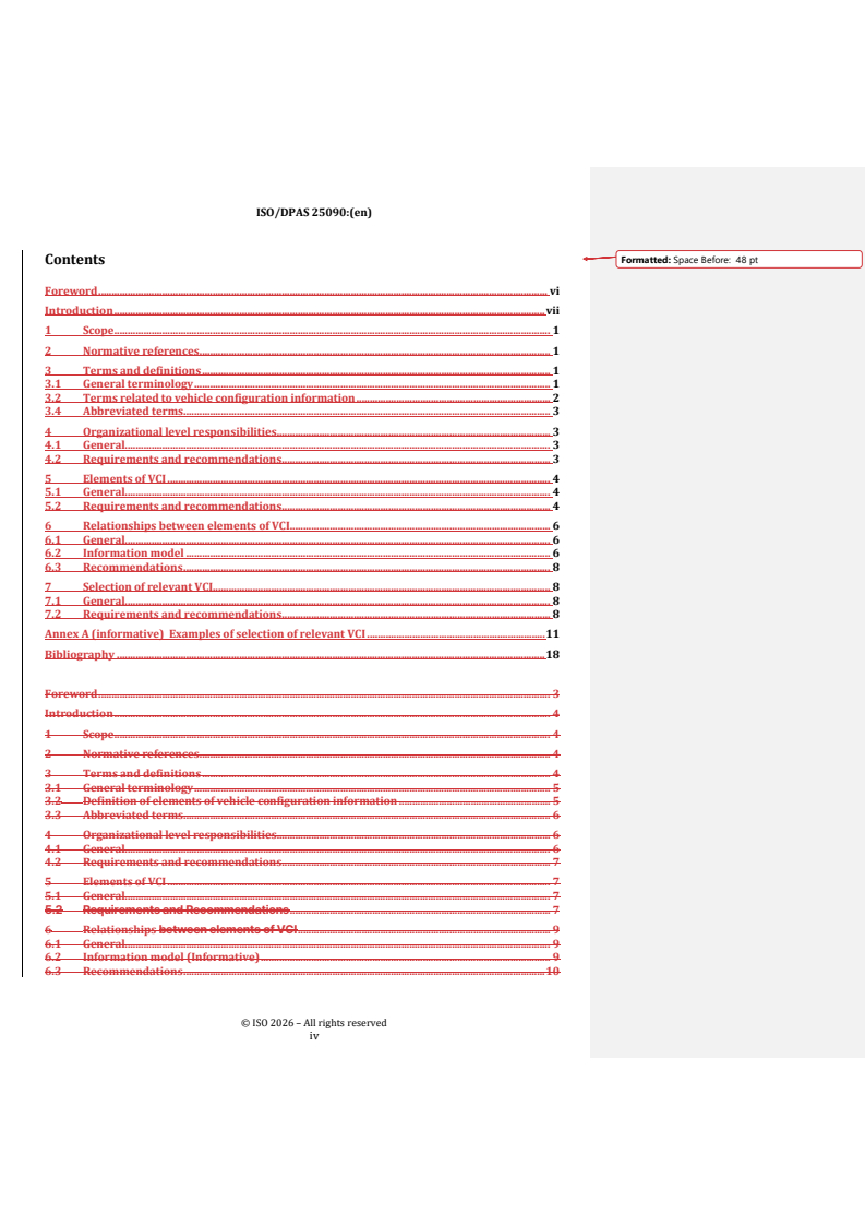 ISO/PAS 25090 REDLINE ISO/DPAS 25090 - Road vehicles — Software update engineering — Vehicle configuration information - Page 4 preview