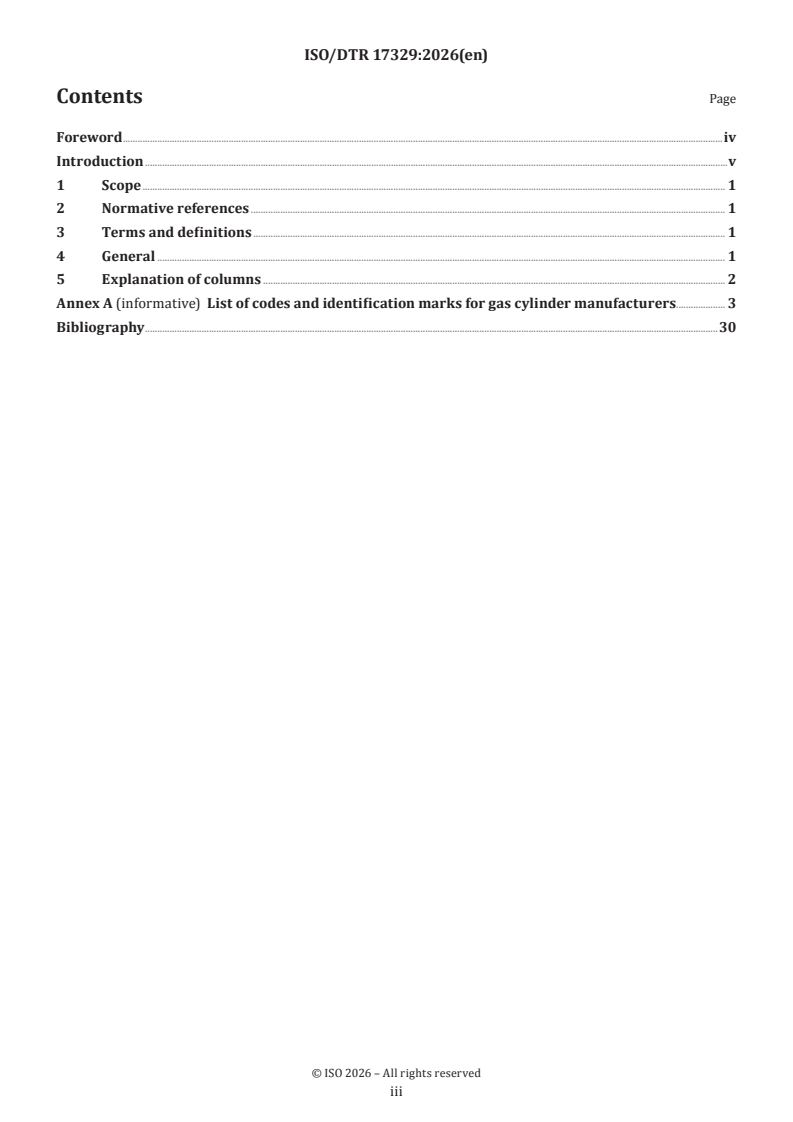 ISO/TR 17329 ISO/DTR 17329 - Gas cylinders — Identification of gas cylinder manufacturer marks and their assigned radio frequency identification (RFID) codes - Page 3 preview