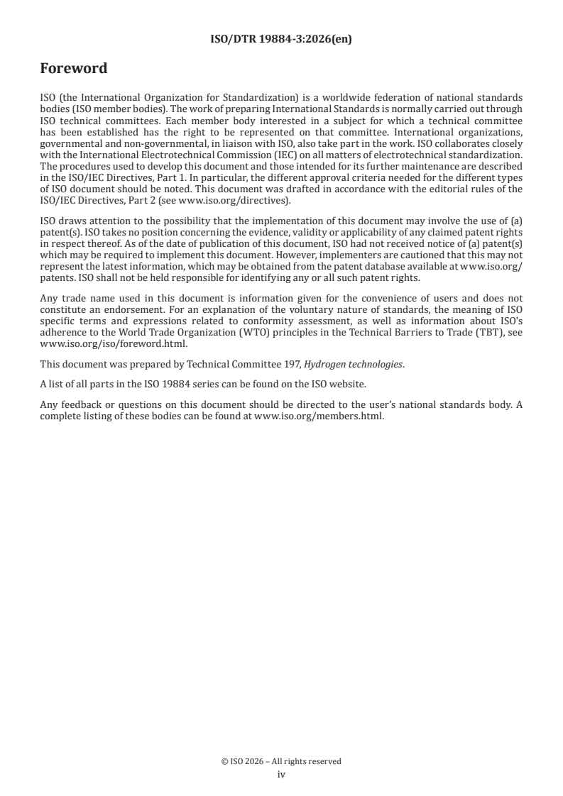 ISO/TR 19884-3 ISO/DTR 19884-3 - Gaseous hydrogen — Pressure vessels for stationary storage — Part 3: Pressure cycle test data to demonstrate shallow pressure cycle estimation methods/11/2026 - Page 4 preview