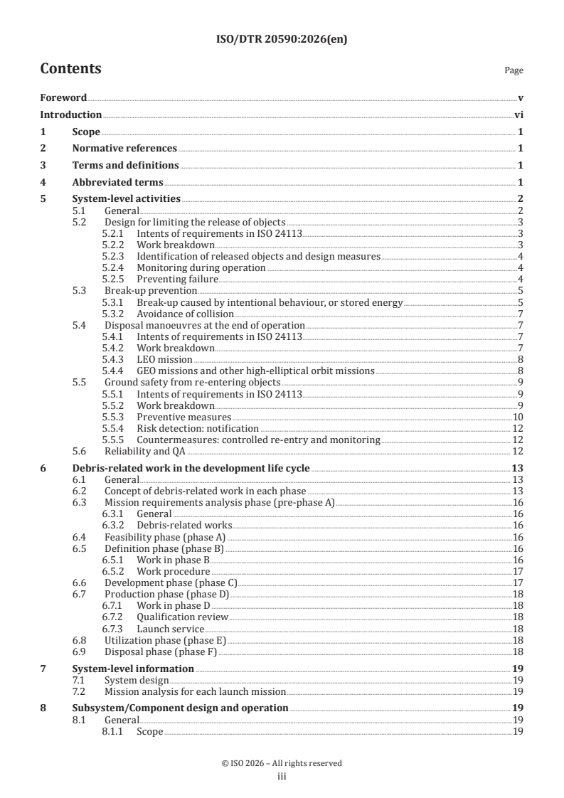ISO/DTR 20590 ISO/DTR 20590 - Space systems — Space debris mitigation design and operation manual for launch vehicle orbital stages - Page 3 preview