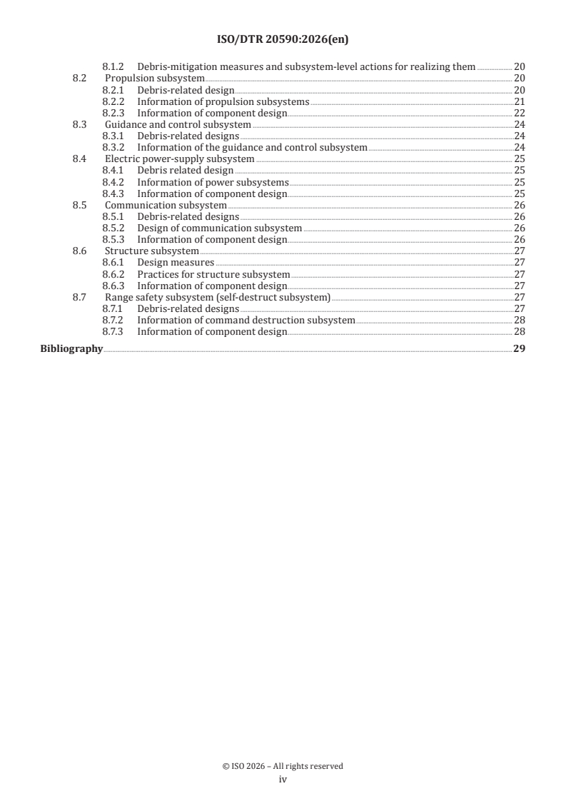 ISO/DTR 20590 ISO/DTR 20590 - Space systems — Space debris mitigation design and operation manual for launch vehicle orbital stages - Page 4 preview