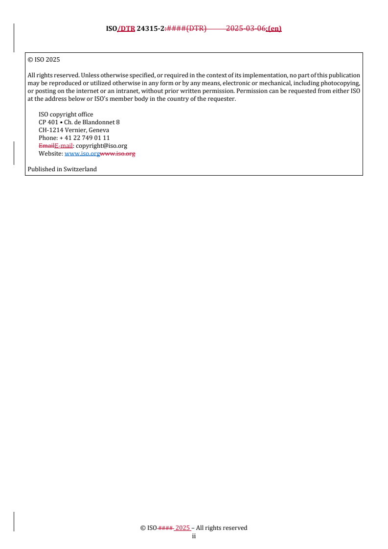 REDLINE ISO/DTR 24315-2 - Intelligent transport systems — Management of electronic traffic regulations (METR) — Part 2: Operational concepts (ConOps)
Released:23. 05. 2025