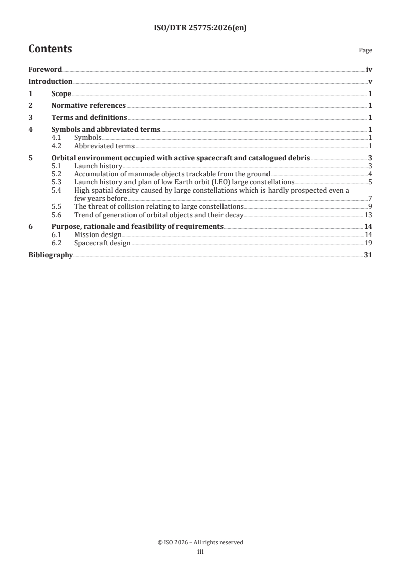 ISO/DTR 25775.2 ISO/DTR 25775 - Space systems — Justification of requirements for a spacecraft large constellation - Page 3 preview