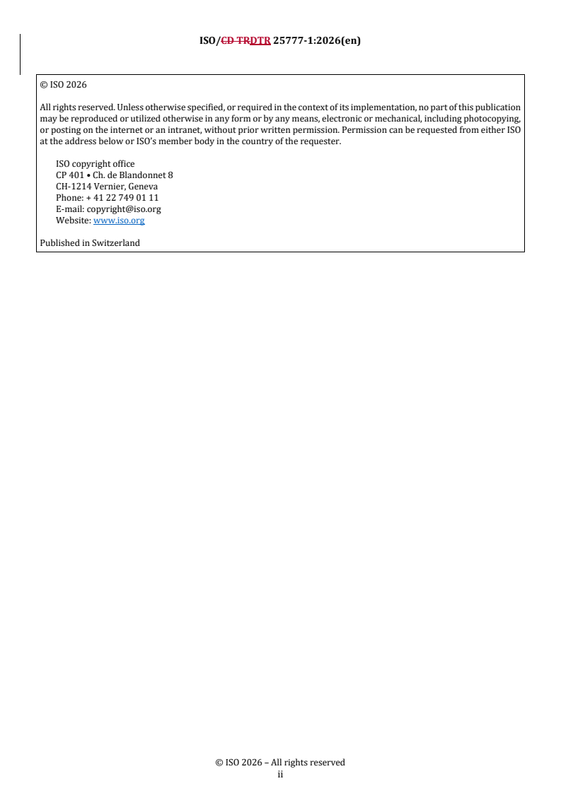 ISO/DTR 25777-1 REDLINE ISO/DTR 25777-1 - Rubber, vulcanized or thermoplastic — Resistance to ozone cracking — Part 1: Test methods of ozone crack depth - Page 2 preview