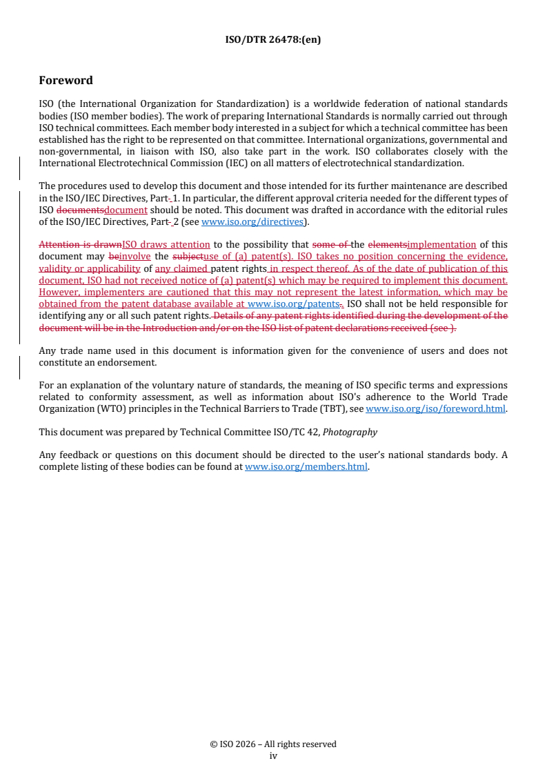 ISO/DTR 26478 REDLINE ISO/DTR 26478 - Digital imaging — Skin tone representation for use in photographic testing, including test charts and test spectra - Page 4 preview