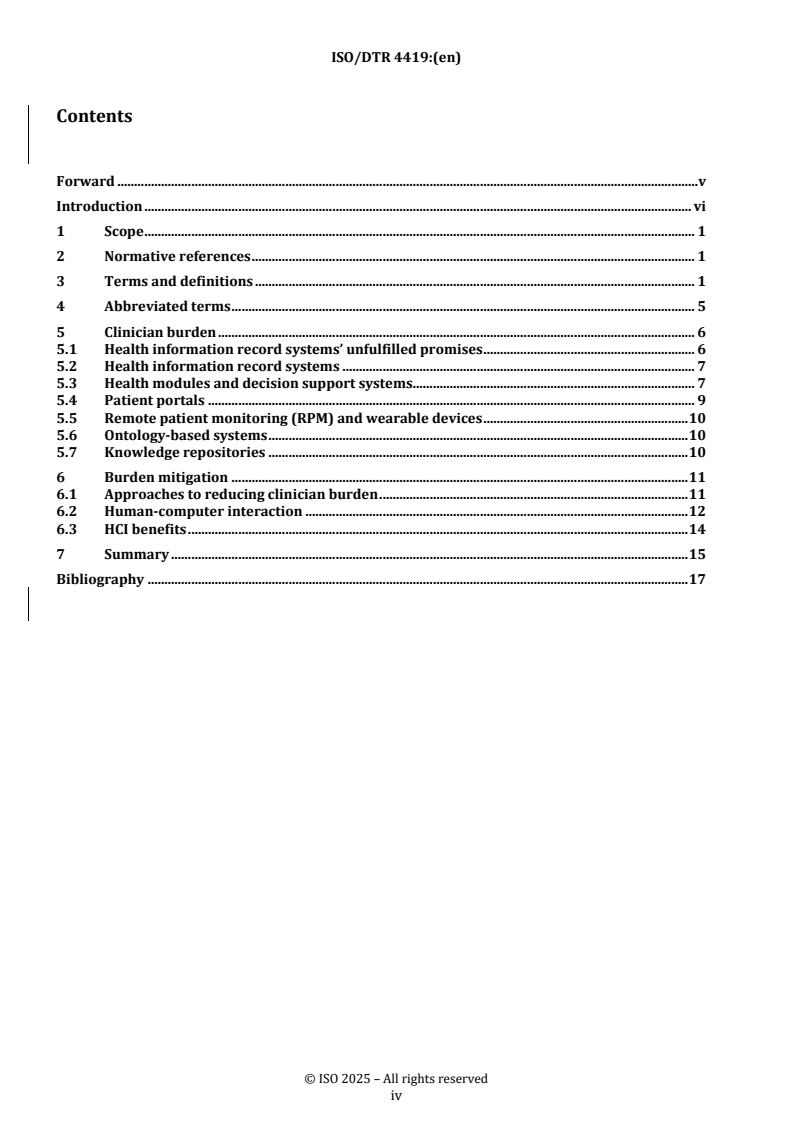 ISO/TR 4419 REDLINE ISO/DTR 4419 - Health informatics — Pathways for human-computer interaction in electronic health information record systems to reduce clinician burden
Released:31. 07. 2025 - Page 4 preview