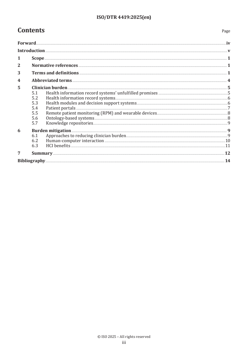 ISO/TR 4419 ISO/DTR 4419 - Health informatics — Pathways for human-computer interaction in electronic health information record systems to reduce clinician burden
Released:31. 07. 2025 - Page 3 preview
