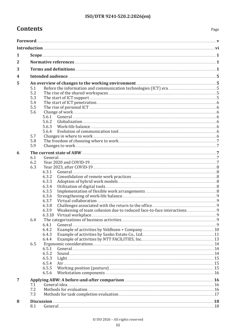 ISO/DTR 9241-520.3 ISO/DTR 9241-520.2 - Ergonomics of human-system interaction — Part 520: Ergonomics aspect of activity-based working (ABW) - Page 3 preview