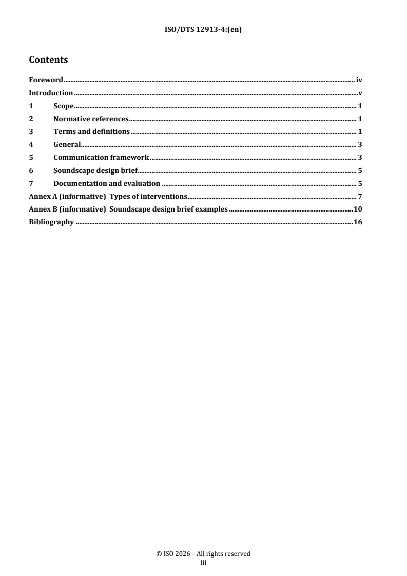 ISO/DTS 12913-4 REDLINE ISO/DTS 12913-4 - Acoustics — Soundscape — Part 4: Design and intervention - Page 3 preview