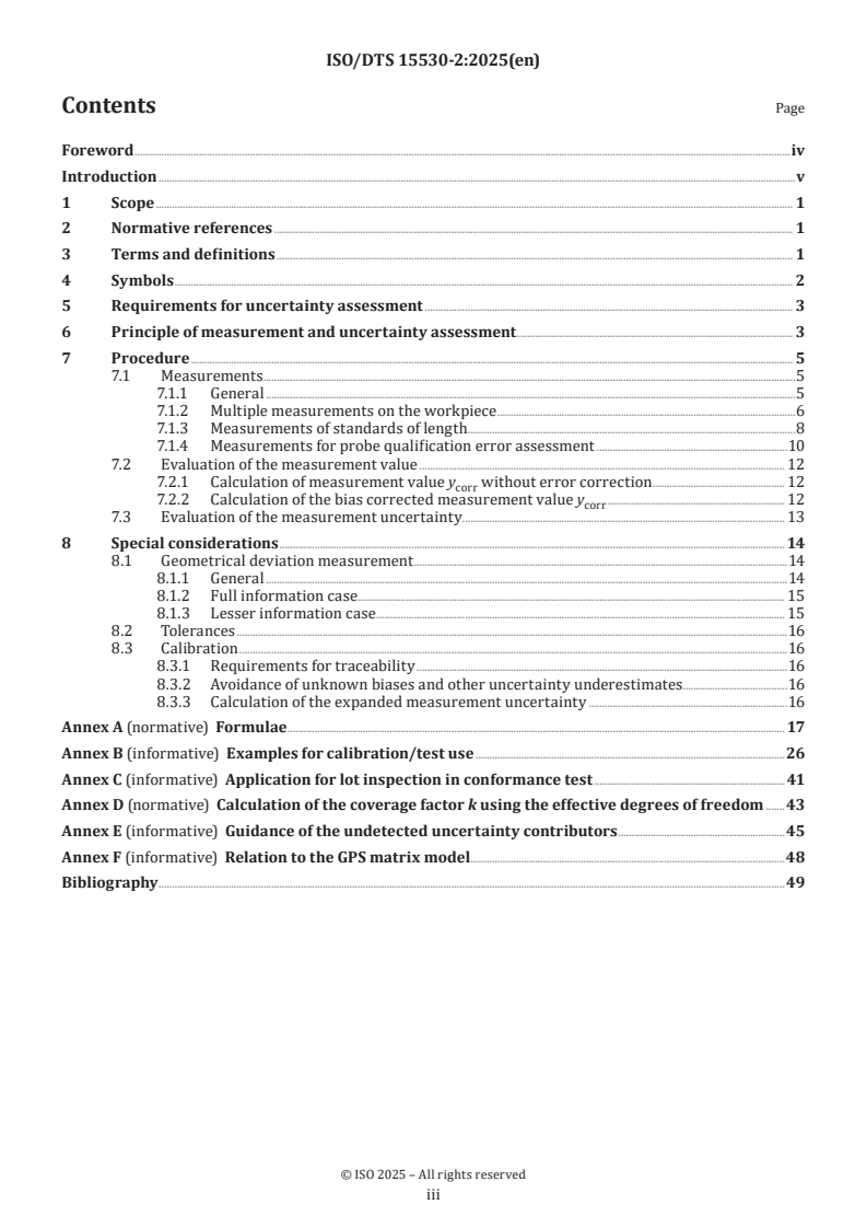 ISO/TS 15530-2 ISO/DTS 15530-2 - Geometrical product specifications (GPS) — Coordinate measuring machines (CMM): Technique for determining the uncertainty of measurement — Part 2: Use of multiple workpiece orientations and calibrated simple standards
Released:18. 09. 2025 - Page 3 preview