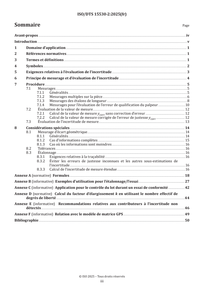 ISO/TS 15530-2 ISO/DTS 15530-2 - Spécification géométrique des produits (GPS) — Machines à mesurer tridimensionnelles (MMT) : Technique pour la détermination de l'incertitude de mesure — Partie 2: Utilisation de plusieurs orientations de la pièce et d'étalons simples étalonnés
Released:10/18/2025 - Page 3 preview