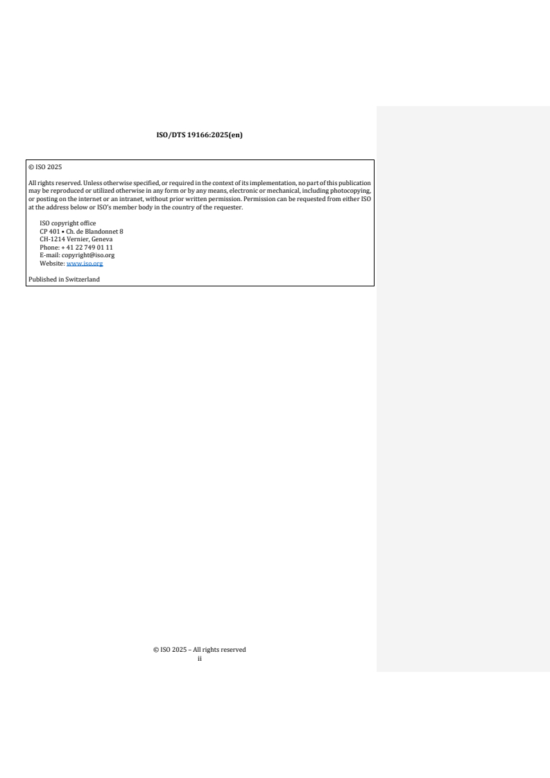 REDLINE ISO/DTS 19166 - Geographic information — Building information modelling (BIM) to geographic information systems (GIS) conceptual mapping (B2GM)
Released:18. 07. 2025