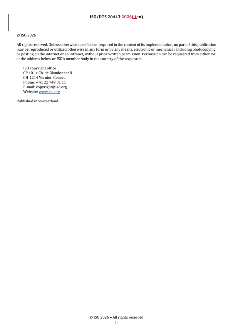 ISO/DTS 20443 REDLINE ISO/DTS 20443 - Health informatics — Identification of medicinal products — Implementation for ISO 11615 data elements and structures for the unique identification and exchange of regulated medicinal product information - Page 2 preview