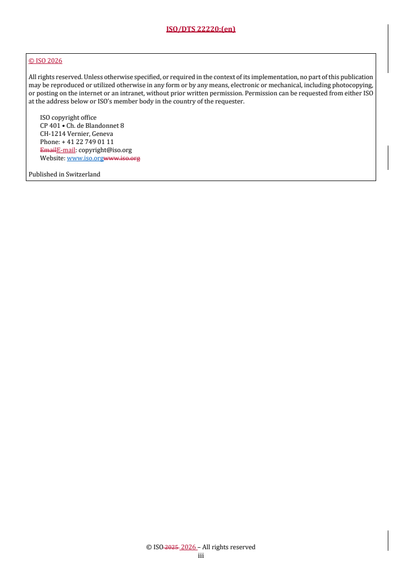 ISO/DTS 22220 REDLINE ISO/DTS 22220 - Health informatics — Identification of persons, healthcare providers and healthcare organizations - Page 3 preview