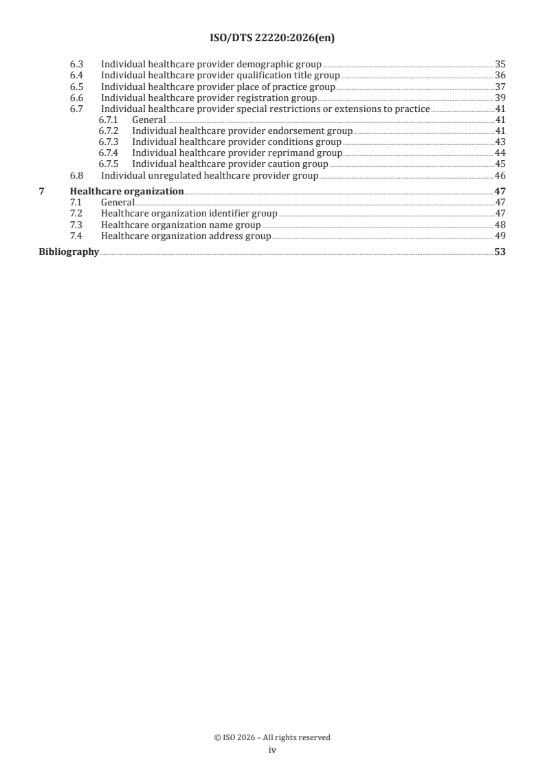 ISO/DTS 22220 ISO/DTS 22220 - Health informatics — Identification of persons, healthcare providers and healthcare organizations - Page 4 preview