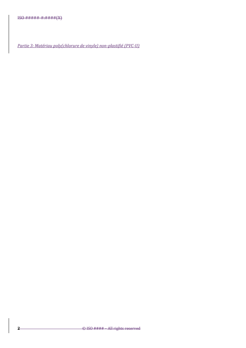 ISO/DTS 23818-3 REDLINE ISO/DTS 23818-3 - Assessment of conformity of plastics piping systems for the rehabilitation of existing pipelines — Part 3: Unplasticised poly(vinyl chloride) (PVC-U) material
Released:22. 10. 2025