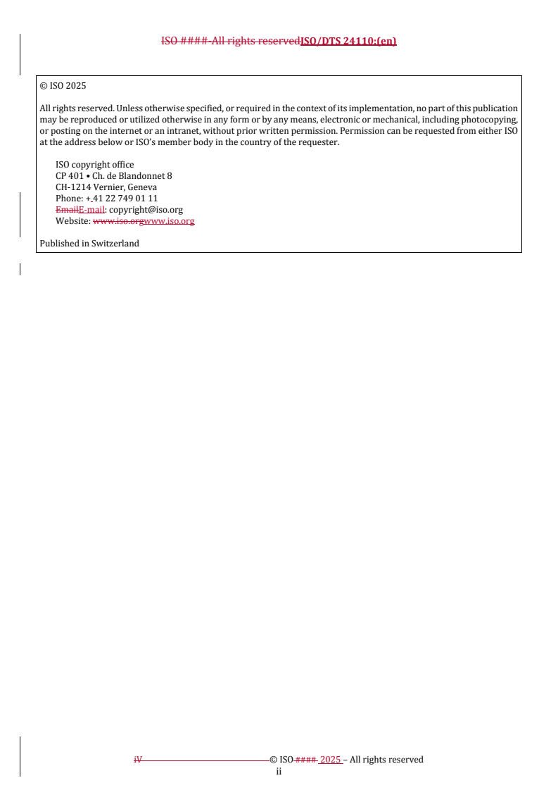 ISO/DTS 24110 REDLINE ISO/DTS 24110 - Plastics — Method of exposure to combined UV radiation and creep load
Released:15. 12. 2025 - Page 2 preview