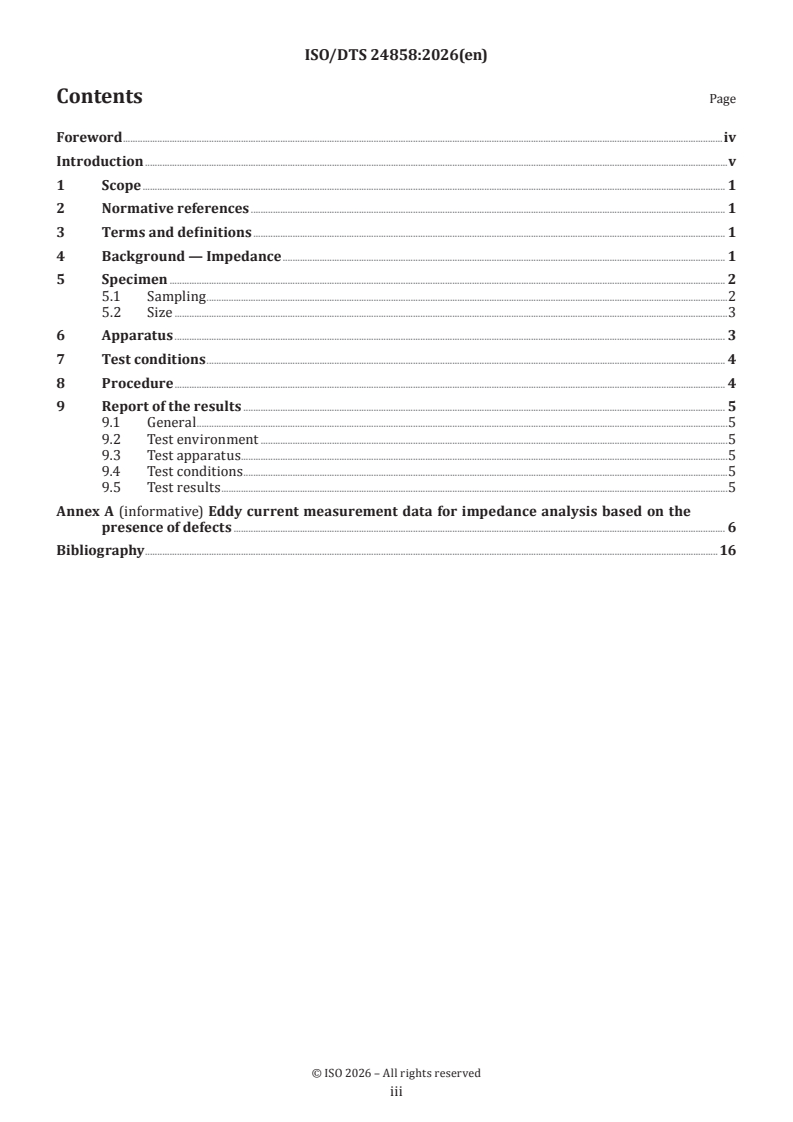 ISO/DTS 24858 ISO/DTS 24858 - Plastics — Conducting materials — Eddy current measurement on spread carbon fibre tow - Page 3 preview