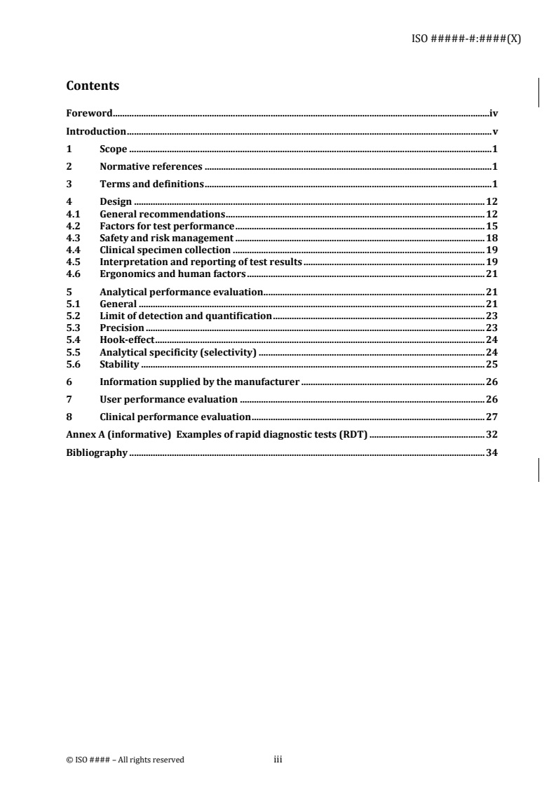 ISO/DTS 24883 REDLINE ISO/DTS 24883 - In vitro diagnostic medical devices — General guidance for manufacturers of lateral flow immunoassay (LFIA) for rapid diagnostic testing (RDT) - Page 3 preview
