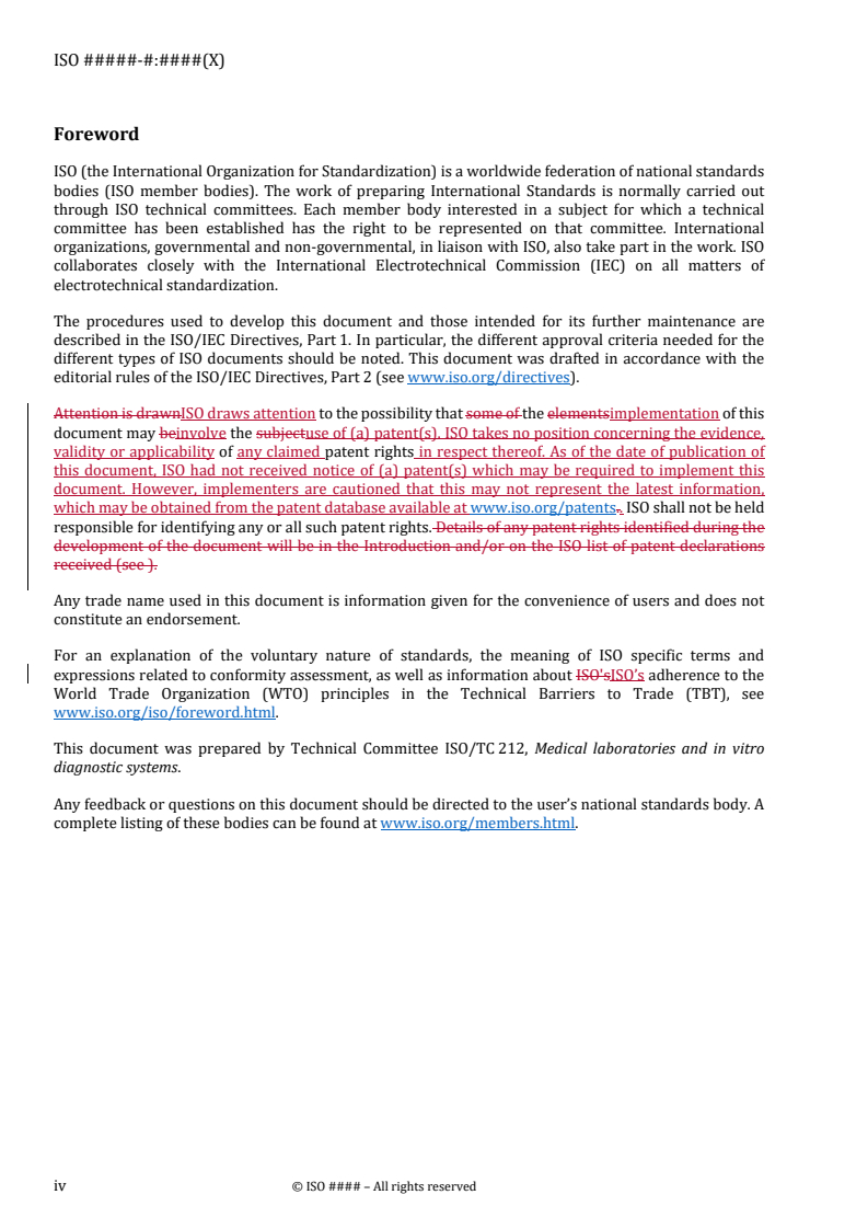 ISO/DTS 24883 REDLINE ISO/DTS 24883 - In vitro diagnostic medical devices — General guidance for manufacturers of lateral flow immunoassay (LFIA) for rapid diagnostic testing (RDT) - Page 4 preview