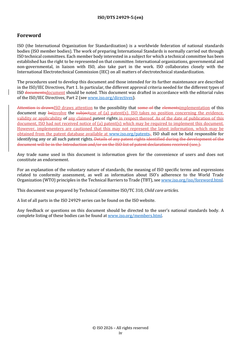 ISO/TS 24929-5 REDLINE ISO/DTS 24929-5 - Child care articles — General safety — Part 5: Product information - Page 4 preview