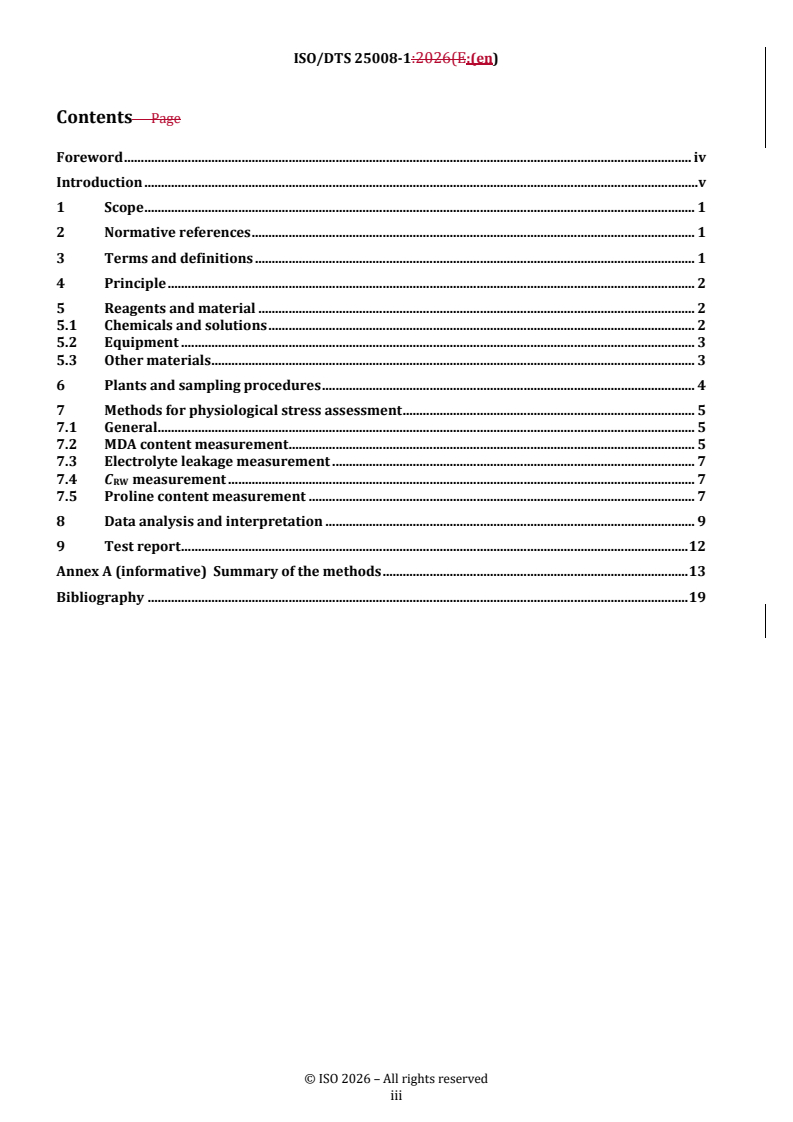 ISO/DTS 25008-1.2 REDLINE ISO/DTS 25008-1 - Soil quality — Responses of higher plants to environmental stresses — Part 1: Physiological parameters - Page 3 preview