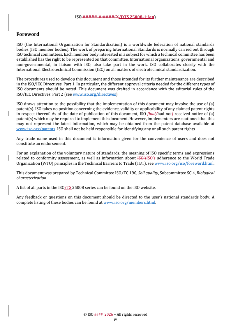 ISO/DTS 25008-1.2 REDLINE ISO/DTS 25008-1 - Soil quality — Responses of higher plants to environmental stresses — Part 1: Physiological parameters - Page 4 preview