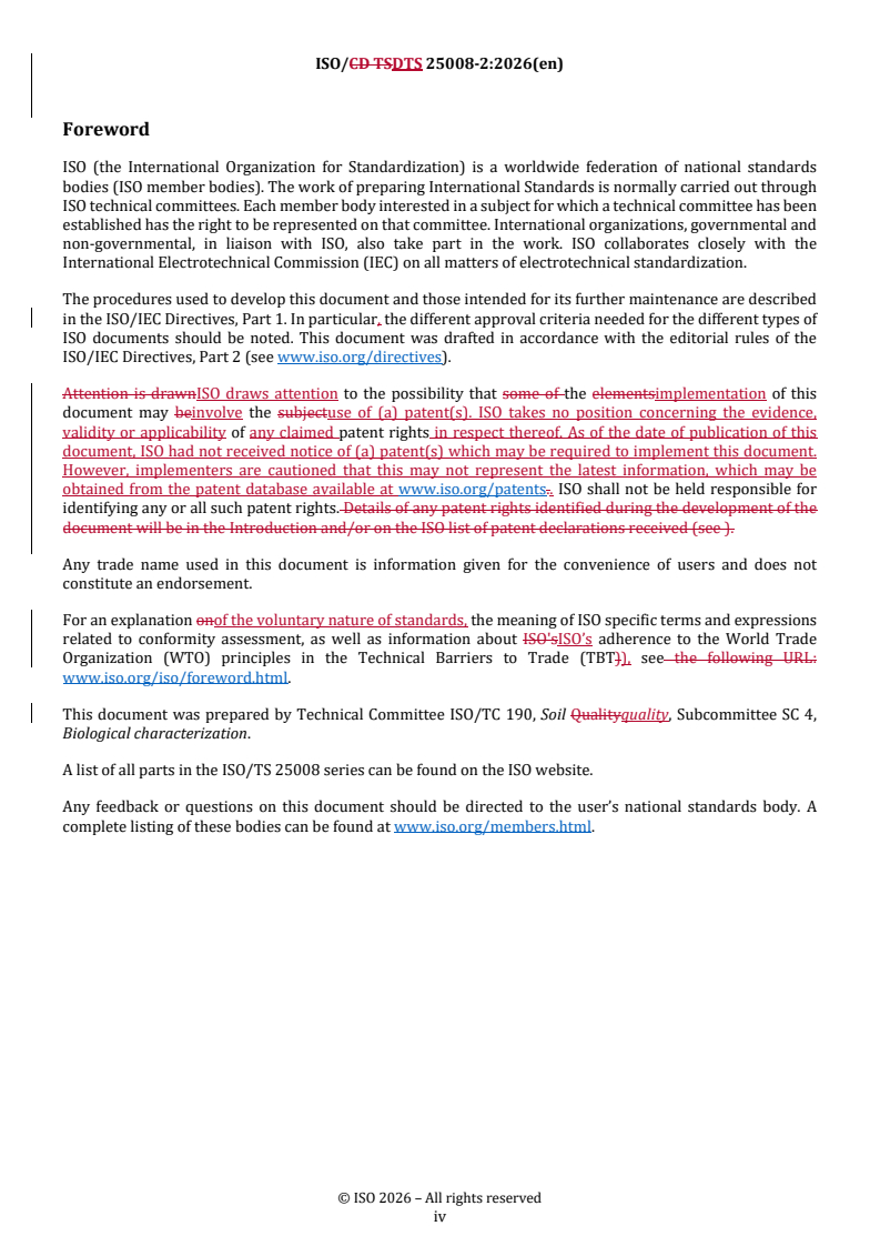 ISO/DTS 25008-2.2 REDLINE ISO/DTS 25008-2 - Soil quality — Responses of higher plants to environmental stresses — Part 2: Methods to assess enzyme activities of antioxidant defence system - Page 4 preview