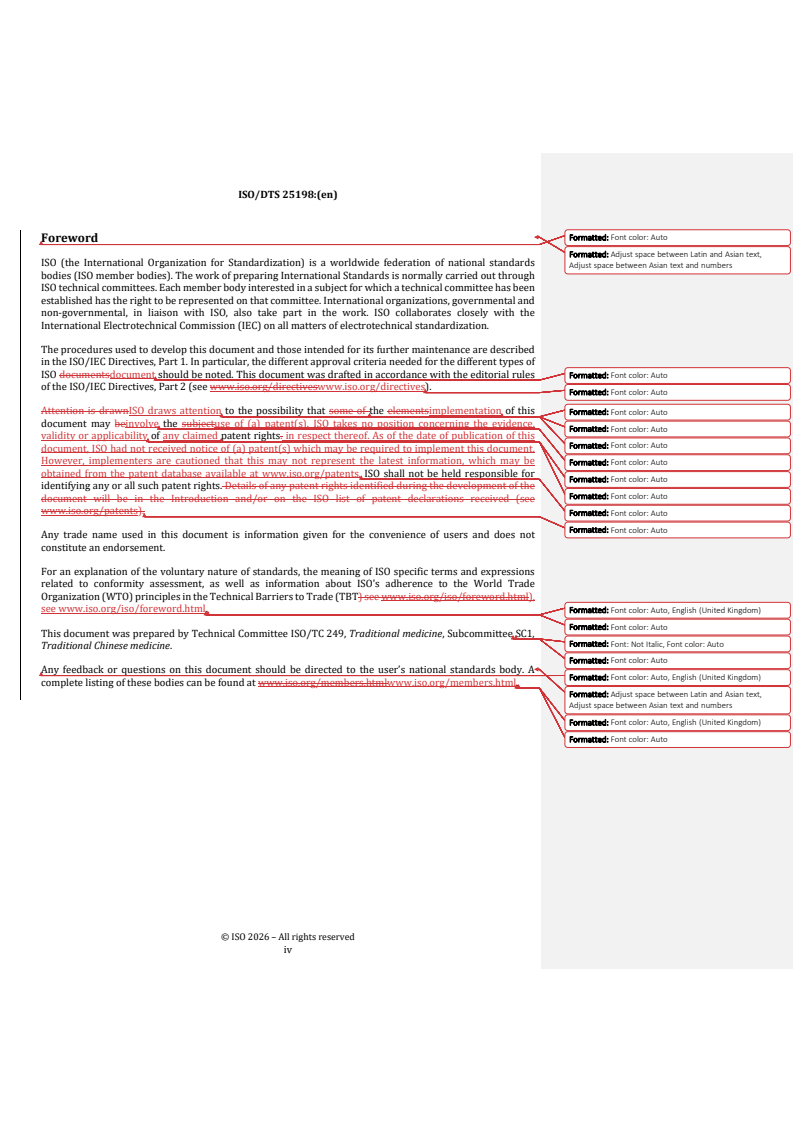 ISO/TS 25198 REDLINE ISO/DTS 25198 - Traditional Chinese medicine — Sample preparation methods for smoke density test of smokeless moxibustion device - Page 4 preview