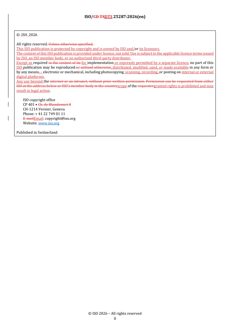 ISO/DTS 25287 REDLINE ISO/DTS 25287 - Smart freight container functionality, identification and requirements - Page 2 preview