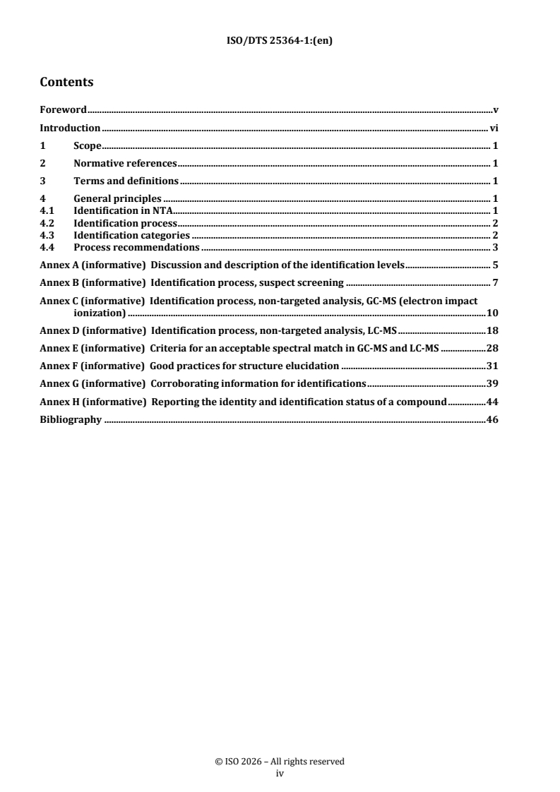 ISO/DTS 25364-1 REDLINE ISO/DTS 25364-1 - Chemical characterization of medical devices — Part 1: Identification of organic extractables in non-targeted analysis (NTA) - Page 4 preview