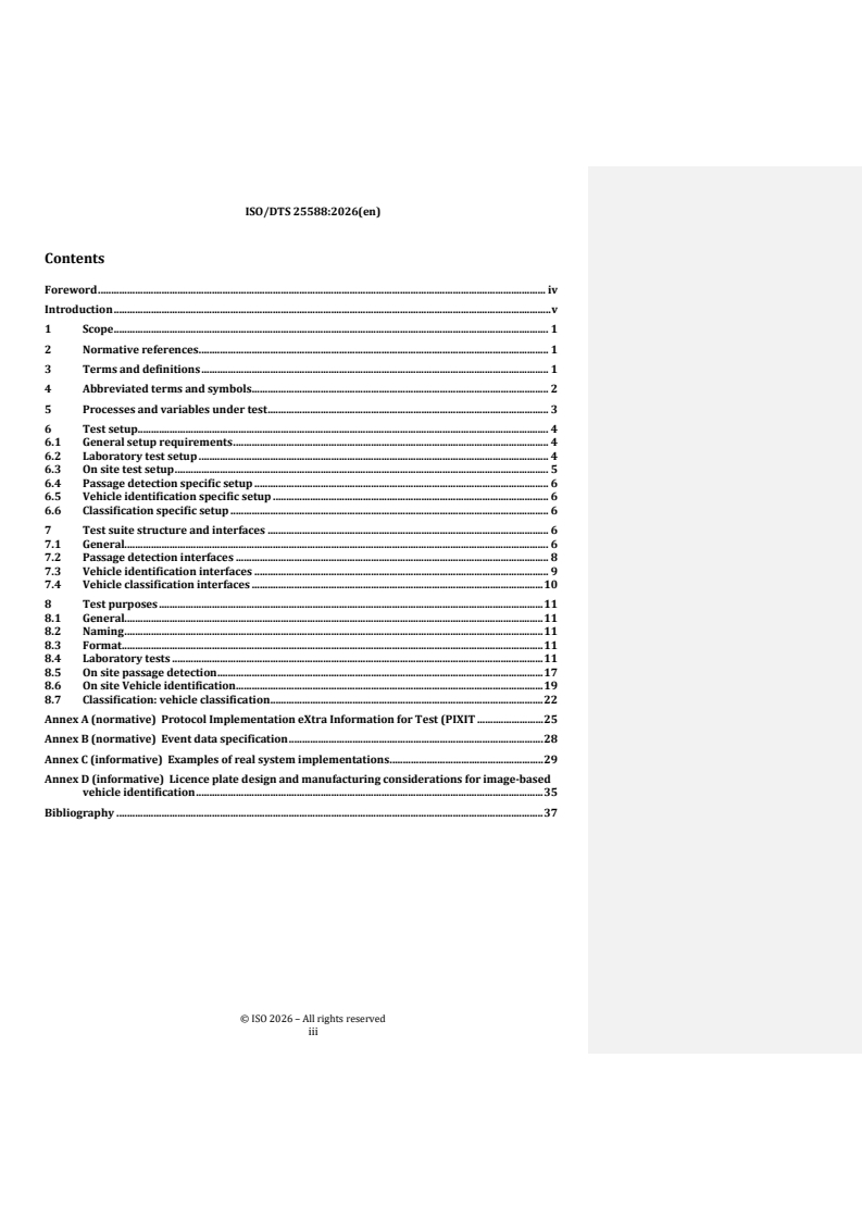 ISO/DTS 25588 REDLINE ISO/DTS 25588 - Electronic fee collection — Image-based systems —Test suite structure and test purposes - Page 3 preview