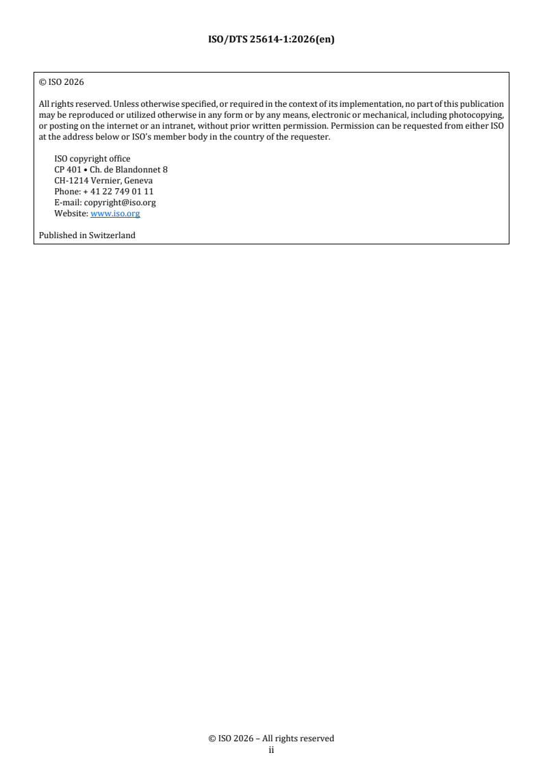 ISO/TS 25614-1 REDLINE ISO/DTS 25614-1 - Intelligent transport systems — Orchestration of vehicles for fixed locations — Part 1: Reservation service - Page 2 preview