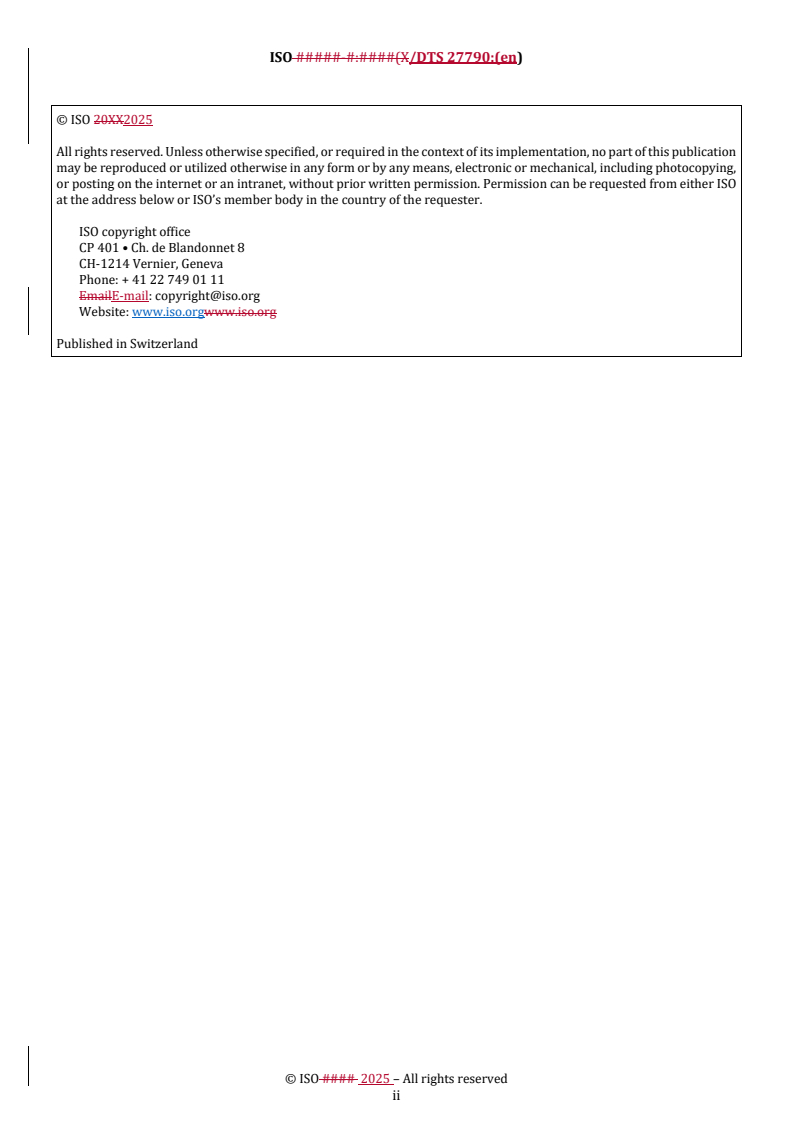 REDLINE ISO/DTS 27790 - Health informatics — Document registry framework
Released:10/7/2025