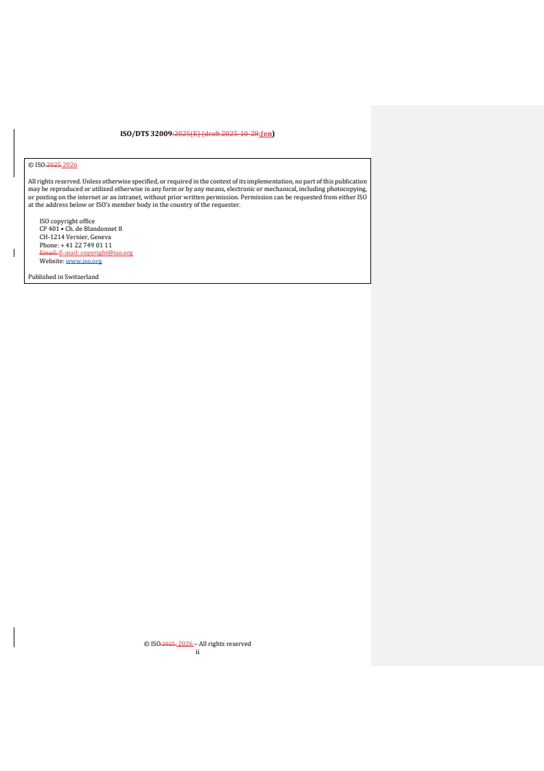 ISO/DTS 32009 REDLINE ISO/DTS 32009 - Document management — Portable Document Format — Extension to support language identification in multilingual strings in ISO 32000-2 (PDF 2.0) - Page 2 preview