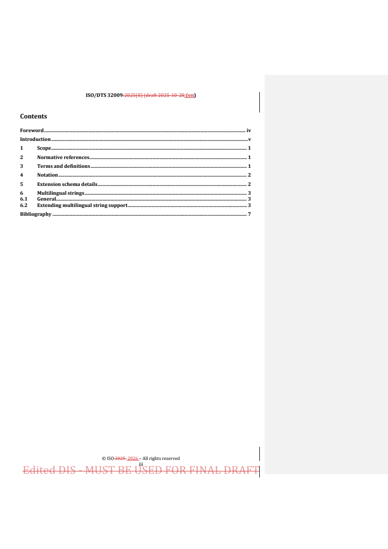 ISO/DTS 32009 REDLINE ISO/DTS 32009 - Document management — Portable Document Format — Extension to support language identification in multilingual strings in ISO 32000-2 (PDF 2.0) - Page 3 preview