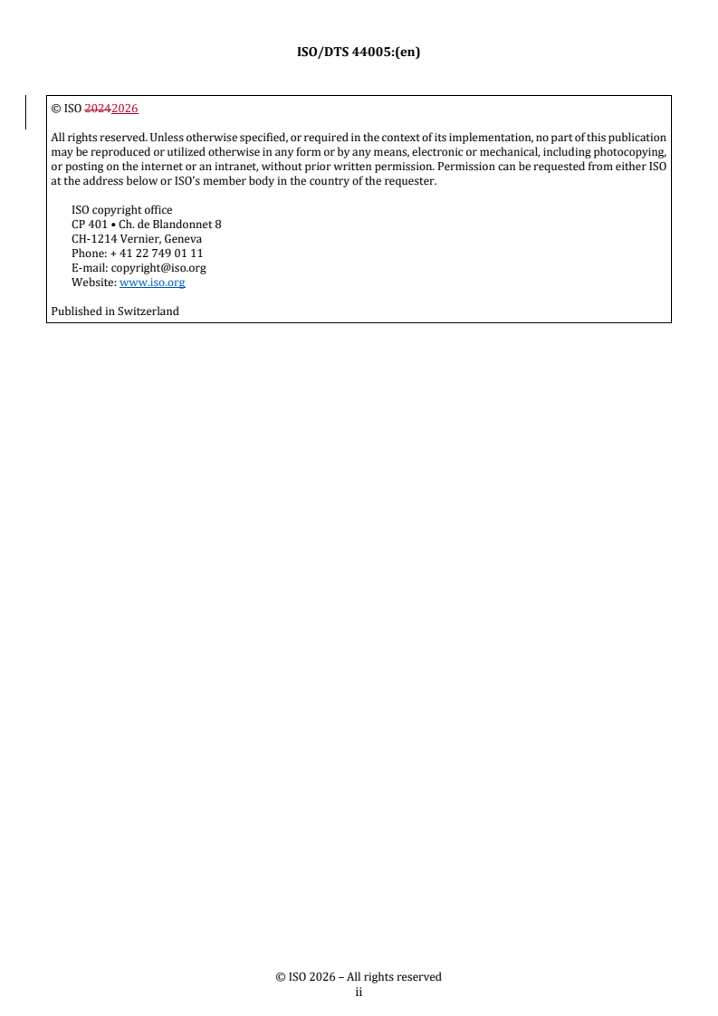 ISO/TS 44005 REDLINE ISO/DTS 44005 - Collaborative business relationship management system — Guidance on leadership for collaborative working
Released:22. 01. 2026 - Page 2 preview