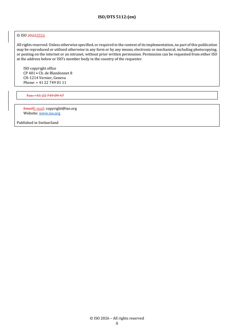 ISO/DTS 5112 REDLINE ISO/DTS 5112 - Road vehicles — Guidelines for auditing cybersecurity engineering - Page 2 preview