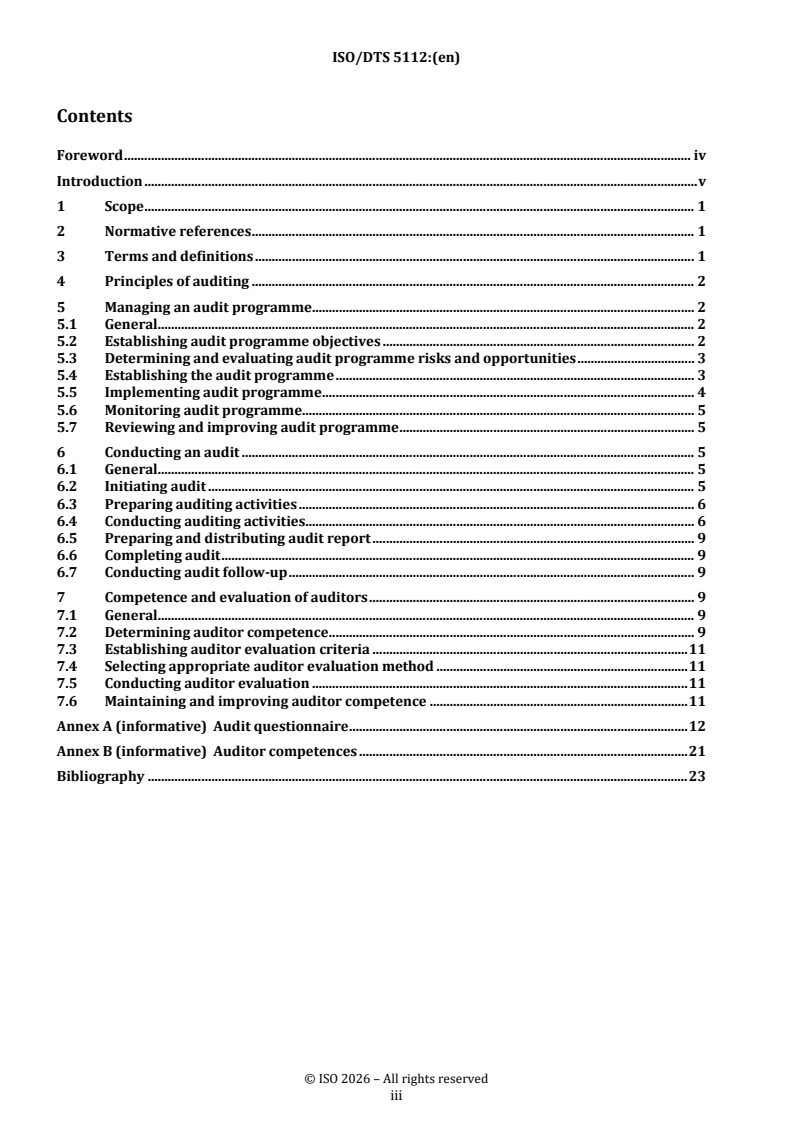 ISO/DTS 5112 REDLINE ISO/DTS 5112 - Road vehicles — Guidelines for auditing cybersecurity engineering - Page 3 preview