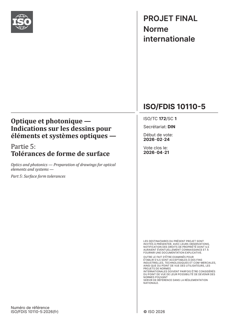 ISO 10110-5 - Optical Surface Form Tolerances Standard Guide