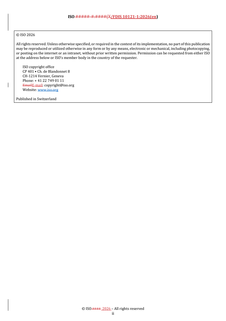 ISO/FDIS 10121-1 REDLINE ISO/FDIS 10121-1 - Test method for assessing the performance of gas-phase air cleaning media and devices for general ventilation — Part 1: Gas-phase air cleaning media (GPACM) - Page 2 preview