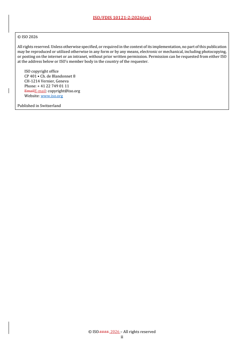 ISO/FDIS 10121-2 REDLINE ISO/FDIS 10121-2 - Test methods for assessing the performance of gas-phase air cleaning media and devices for general ventilation — Part 2: Gas-phase air cleaning devices (GPACD) - Page 2 preview