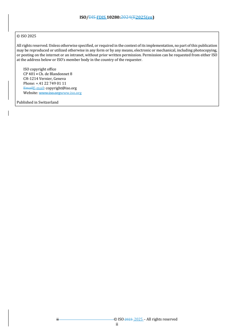 REDLINE ISO/FDIS 10280 - Steel and iron — Determination of titanium content — Diantipyrylmethane spectrophotometric method
Released:11. 06. 2025