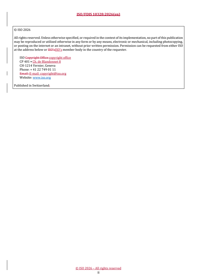 ISO/FDIS 10328 REDLINE ISO/FDIS 10328 - Prosthetics — Structural testing of lower-limb prostheses — Requirements and test methods - Page 2 preview