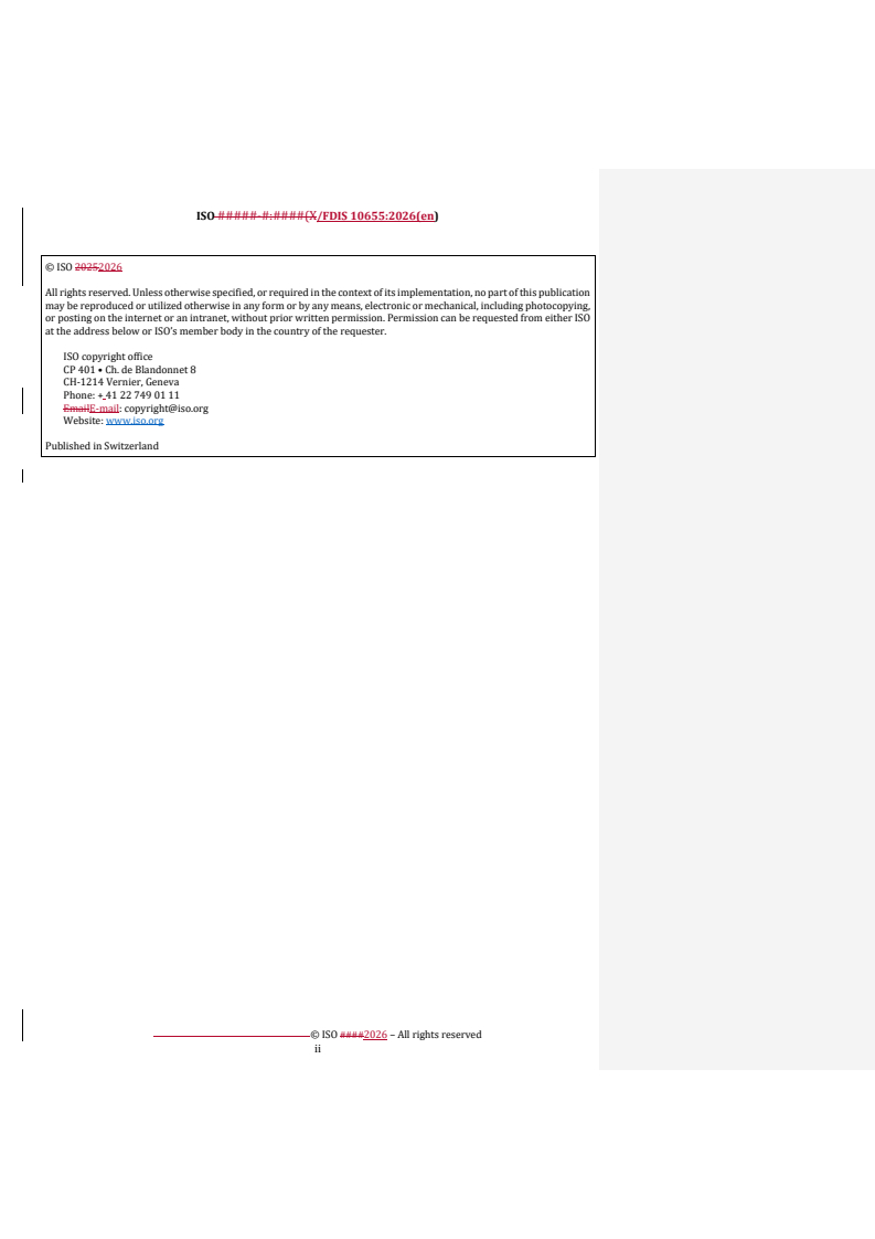 ISO/FDIS 10655 REDLINE ISO/FDIS 10655 - Methods for analysis of lithium hexafluorophosphate — Determination of metal ions content by inductively coupled plasma optical emission spectrometry (ICP-OES) - Page 2 preview