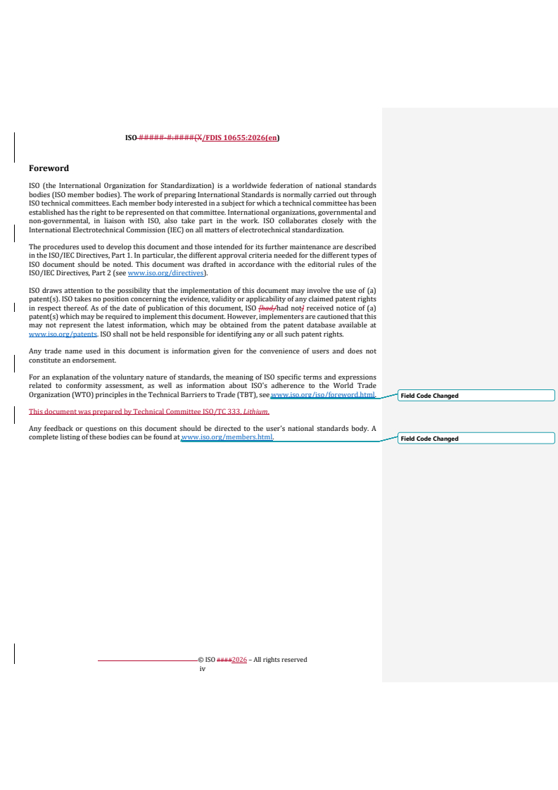 ISO/FDIS 10655 REDLINE ISO/FDIS 10655 - Methods for analysis of lithium hexafluorophosphate — Determination of metal ions content by inductively coupled plasma optical emission spectrometry (ICP-OES) - Page 4 preview