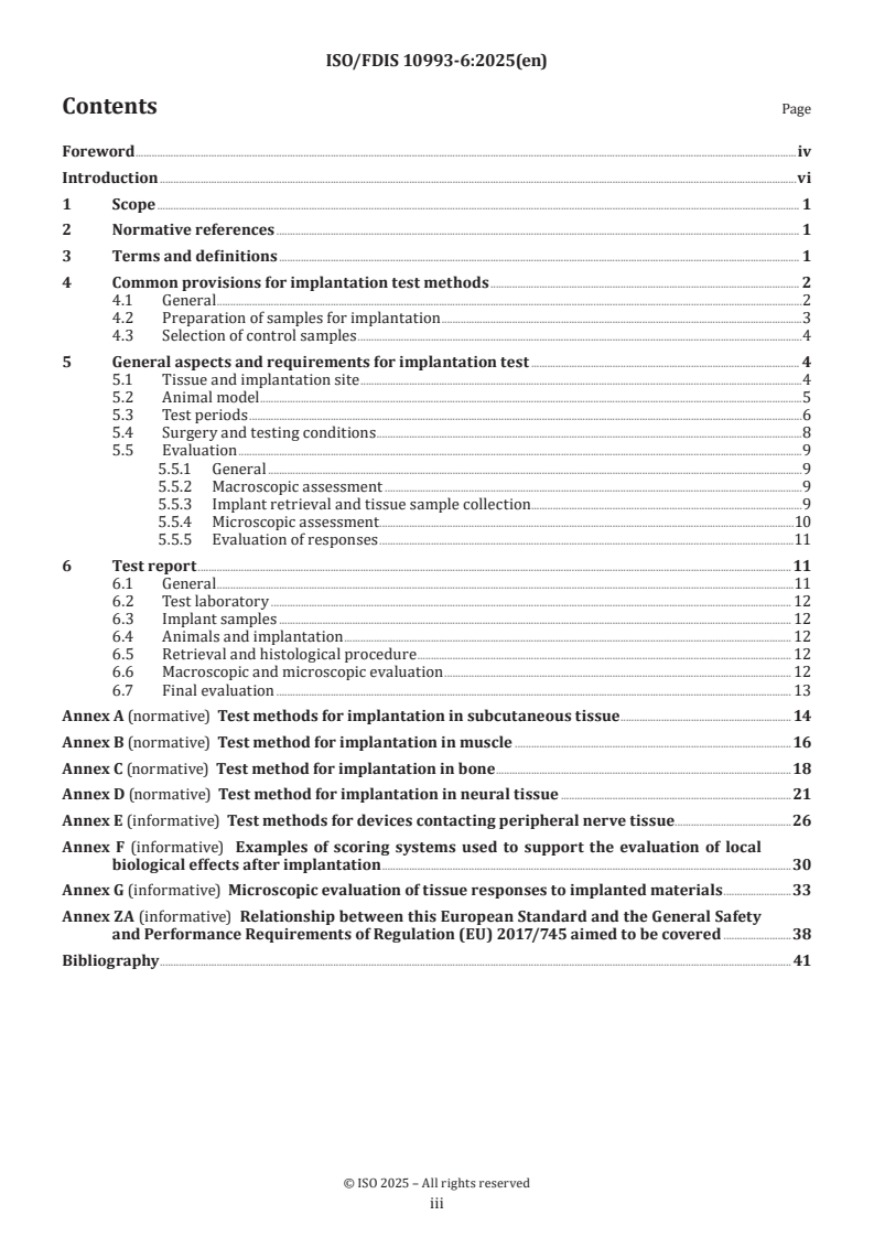 ISO 10993-6 ISO/FDIS 10993-6 - Biological evaluation of medical devices — Part 6: Tests for local effects after implantation
Released:10/10/2025 - Page 3 preview