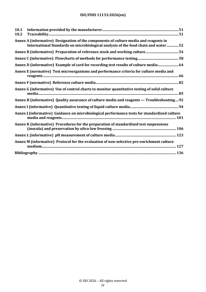 ISO/FDIS 11133 REDLINE ISO/FDIS 11133 - Microbiology of the food chain, animal feed and water — Preparation, production, storage and performance testing of culture media and reagents - Page 4 preview
