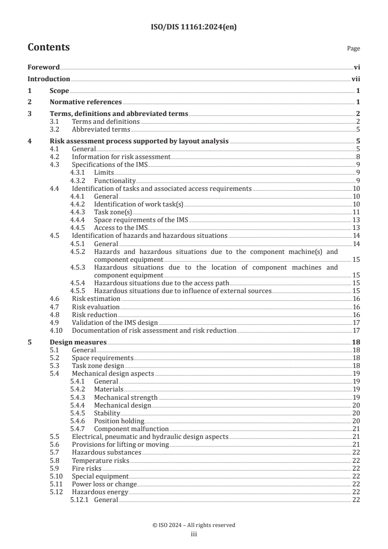ISO/FDIS 11161 ISO/FDIS 11161 - Safety of machinery — Integration of machinery into a system — General requirements/1/2024 - Page 3 preview