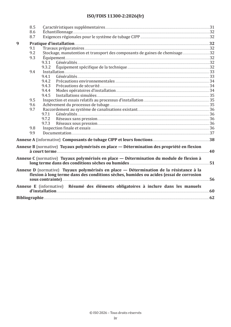 ISO/FDIS 11300-2 ISO/FDIS 11300-2 - Systèmes de canalisations pour la réhabilitation des branchements, des collecteurs d’assainissement et des réseaux d’alimentation en eau enterrés — Partie 2: Matériaux composites thermodurcissables - Page 4 preview